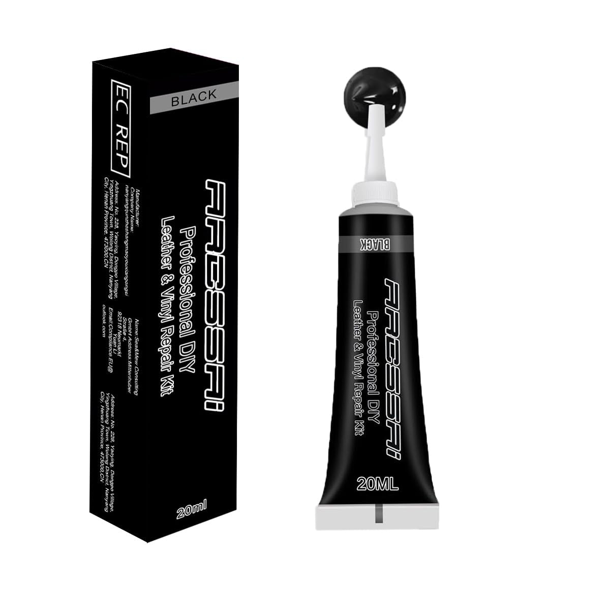 Kit di Riparazione per Pelle Ecopelle Vinile e PU per Mobili Divani Sedili Auto e Accessori Nero