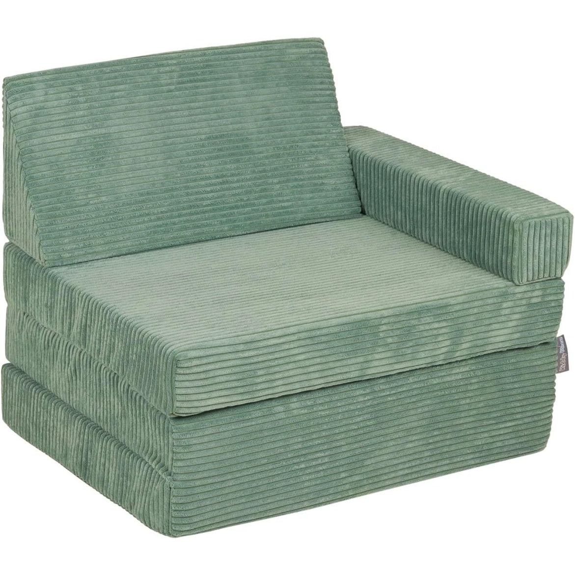 Poltroncina per Bambini in Schiuma Pieghevole Trasformabile in Materassino Verde