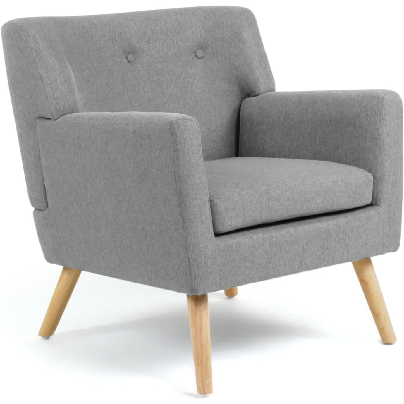 Poltrona Scandinava Imbottita in Tessuto Grigio