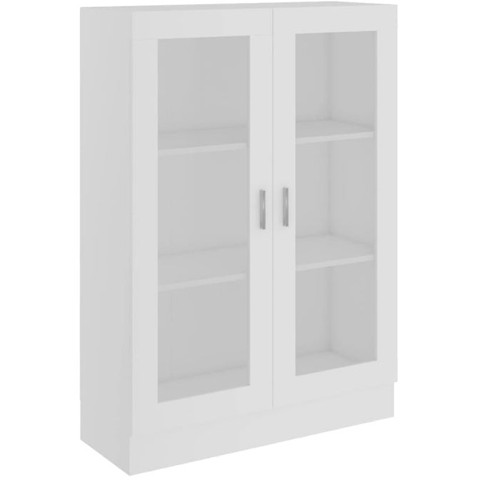 Vetrinetta con Ante in Vetro Bianca 82.5 x 30.5 x 115 cm