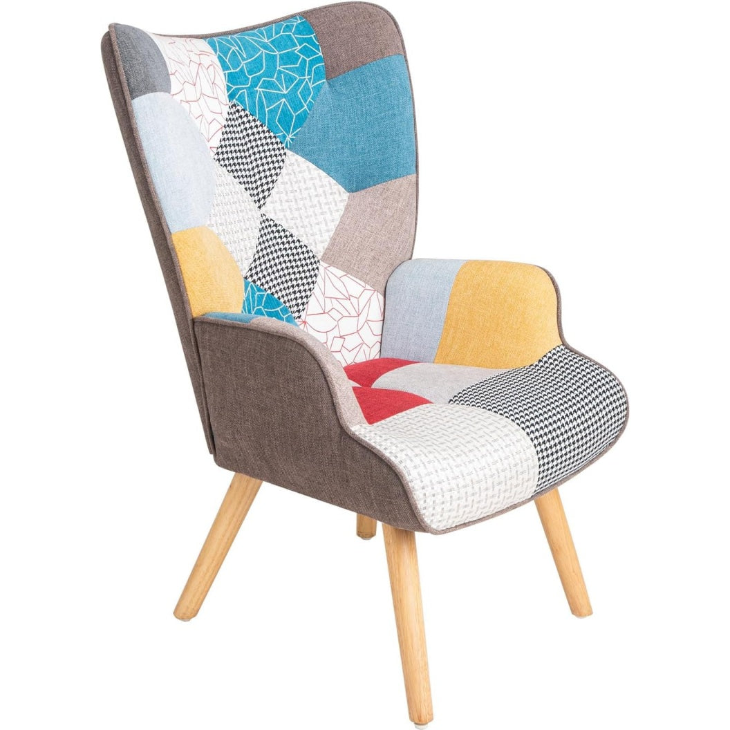 Poltrona Relax Patchwork con Schienale Design Moderno