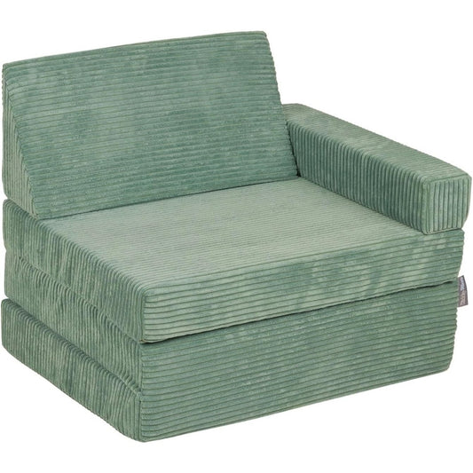 Poltroncina per Bambini in Schiuma Pieghevole Trasformabile in Materassino Verde
