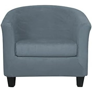 Coppia di Fodere in Velluto Elasticizzato per Poltrona Tub Finitura Grigio Blu