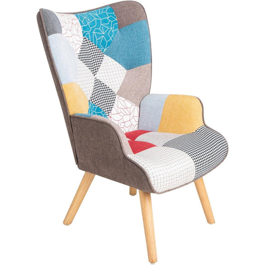 Poltrona Relax Patchwork con Schienale Design Moderno