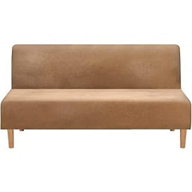 Rivestimento Universale Elasticizzato per Divano Letto Senza Braccioli Colore Cachi